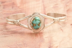 Genuine Sonoran Turquoise Sterling Silver Bracelet